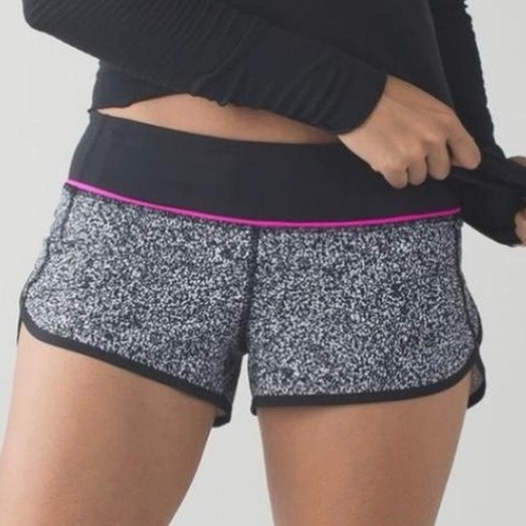 Lululemon Run Speed Shorts Flashback Static Pink Raspberry Glo Sz 6 Running Gym - Picture 3 of 12